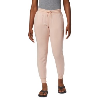 Columbia Logo French Terry Jogger, Pantalones Rosas Para Mujer | 534091-TNQ